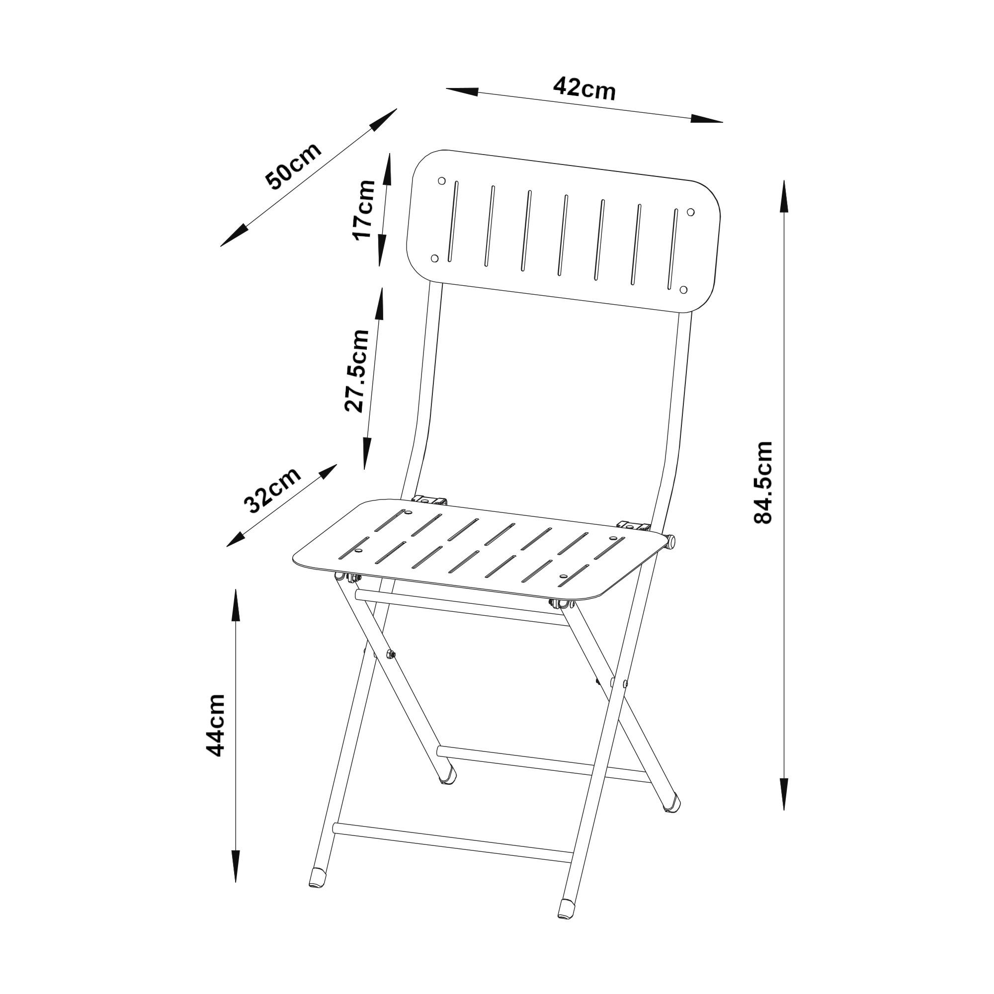 Thumbnail - [en.casa] Gartenklappstuhl-Set, Weiß, Metall, 2-Sitzer, 42x84.5x50 cm, Gartenmöbel, Gartenstühle, Gartenklappstühle