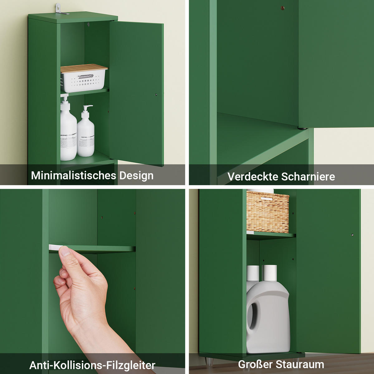 HOCHSCHRANK schmal Grün - Grün, Holzwerkstoff (20/180/20cm) - SoBuy