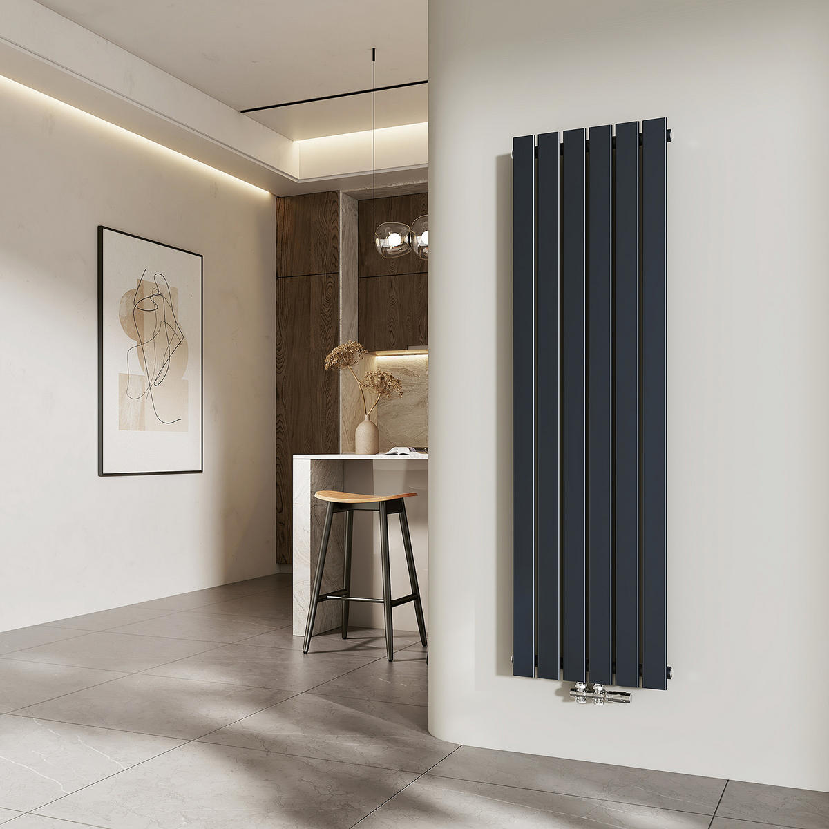 HEIZKÖRPER Flachheizkörper Anthrazit 160/46/4,9 cm - Anthrazit, Metall (46/160/4.9cm) - EMKE