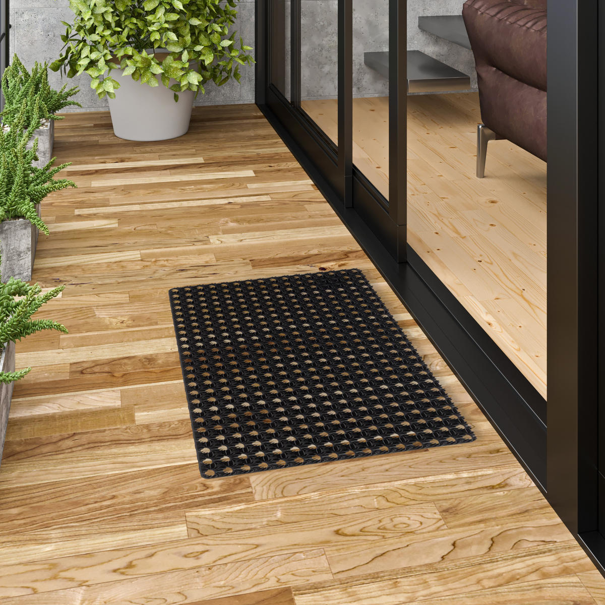 FUSSMATTE SAUBERLAUF GUMMIMATTE SWING - Schwarz, Kunststoff (40/60cm) - Pergamon
