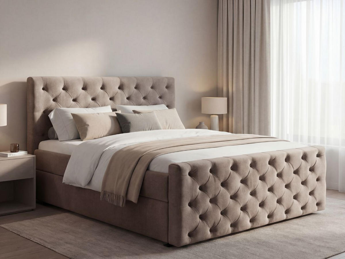 BOXBETT Montego 180x200 Braun - Braun, Holz/Textil (180/200cm) - Graingold