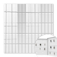 SCHLÜSSELBOX Weiß 30x30 cm – Türöffnung nach rechts - Subtile Geometrie - Grau, Metall (30/30/5cm) - TULUP