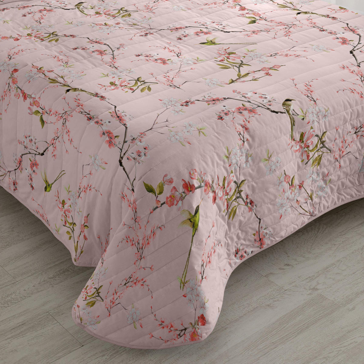 TAGESDECKE Chinoiserie rose 270x260 cm (Bett 160/180) - Multicolor, Textil (270/260cm) - Happy Friday