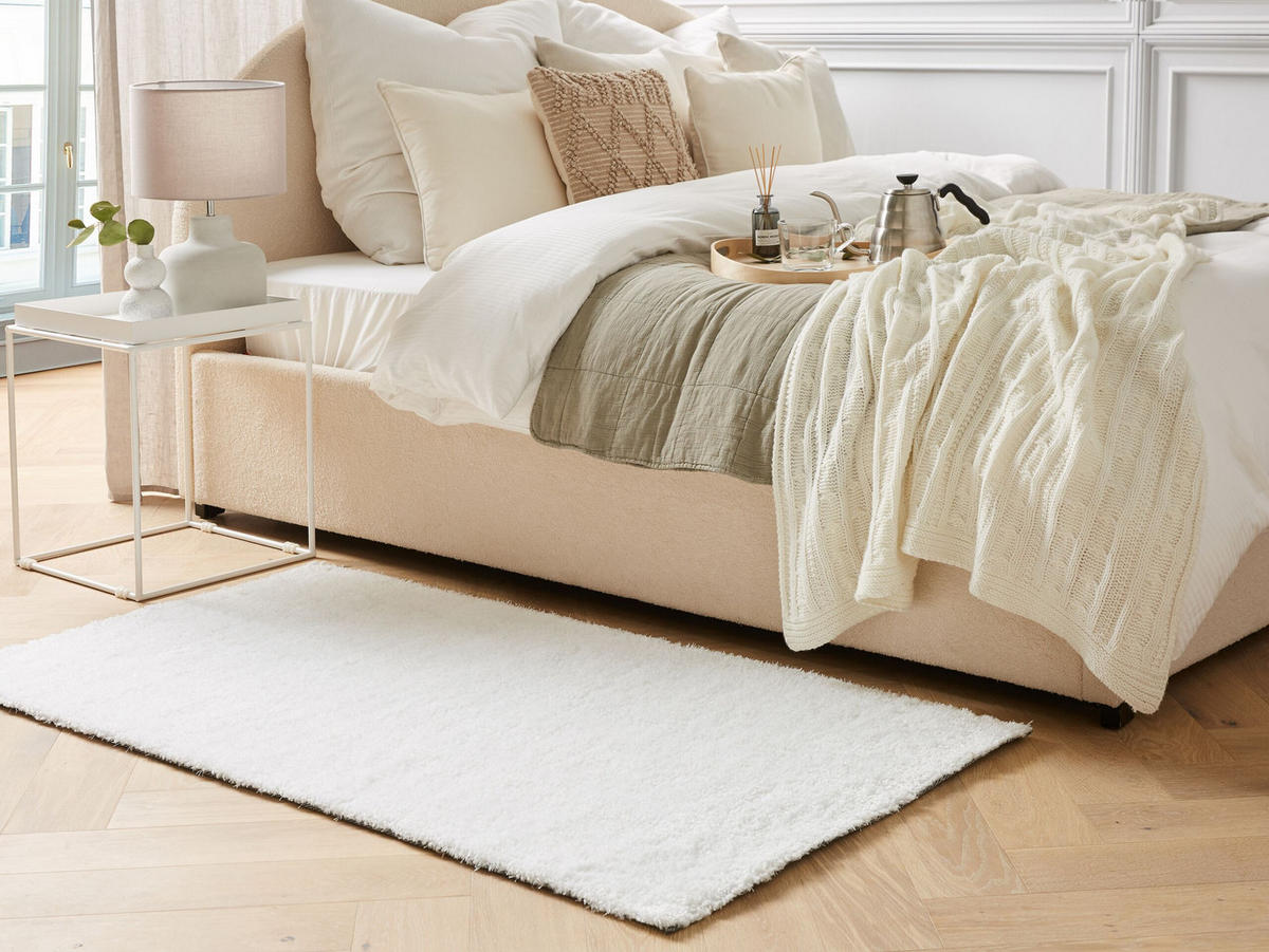 SHAGGY-TEPPICH Demre 150/80 cm - Weiß, Kunststoff (80/150cm) - Beliani