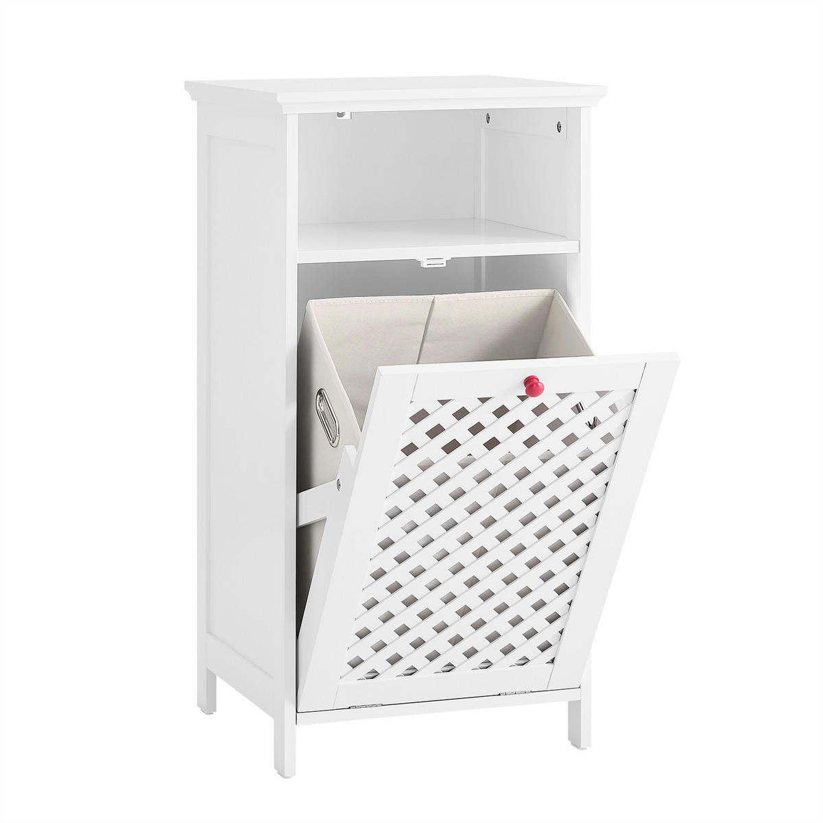 WÄSCHESCHRANK Weiß 45x41,5x87cm - Weiß, Holzwerkstoff (45/87/41.5cm) - SoBuy