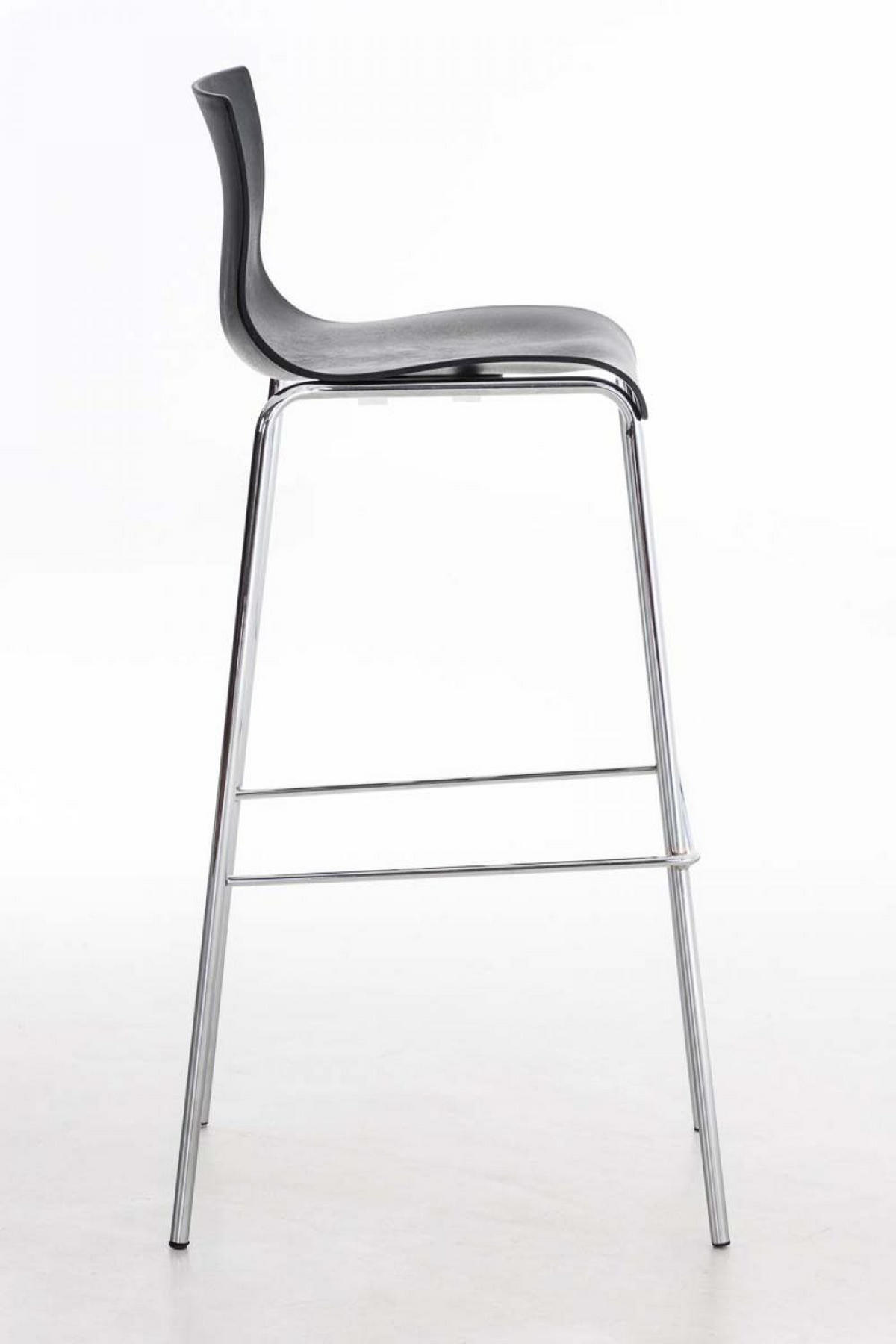 BARHOCKER 2er Set Kunststoff schwarz - Chromfarben/Schwarz, Kunststoff/Metall (43/100/48cm) - CLP