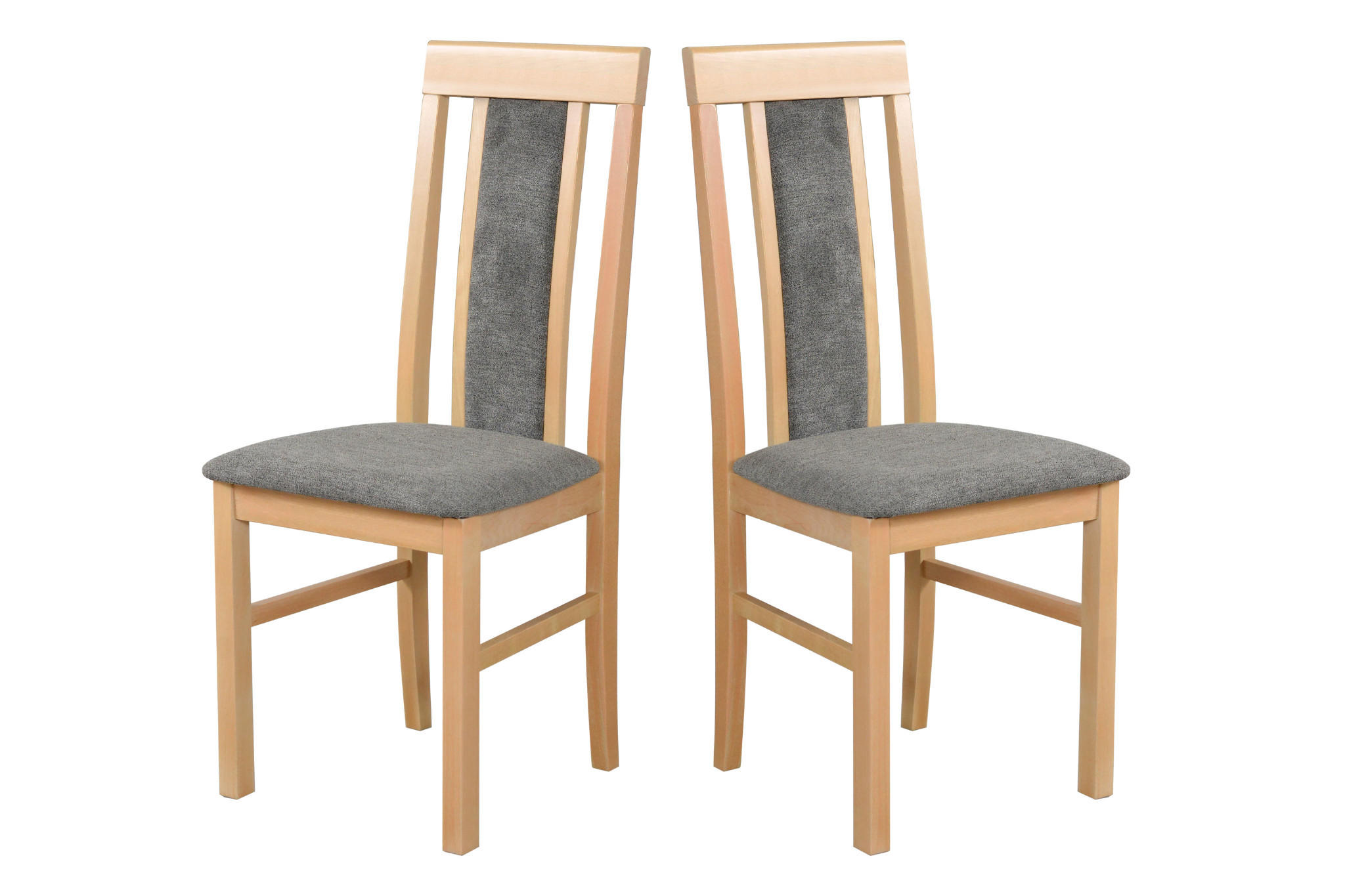 STUHL 2er Set Nilo 2, grandson - Beige/Titanfarben, Holz (43/94/40cm) - Leaf Design