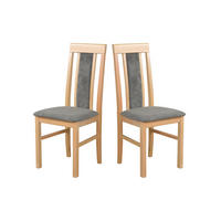 STUHL 2er Set Nilo 2, grandson - Beige/Titanfarben, Holz (43/94/40cm) - Leaf Design