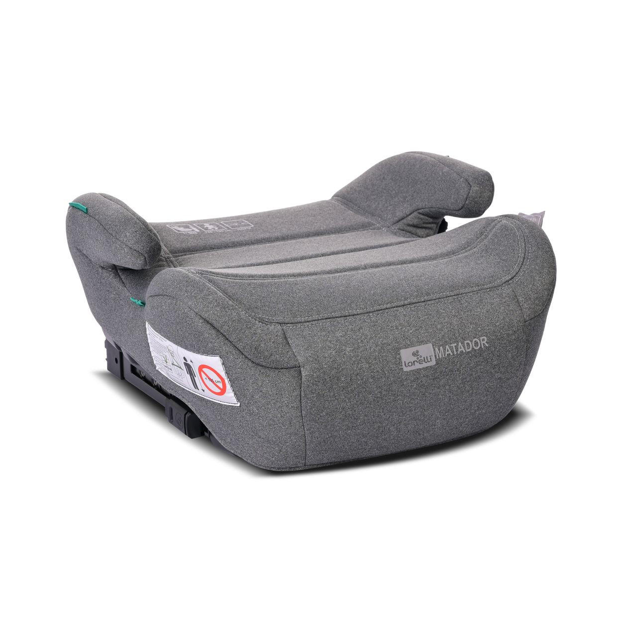 SITZERHÖHUNG i-Size Matador grau (125-150cm) Kindersitz, Isofix, Armlehne - Grau, Kunststoff (42/21/38cm) - Lorelli