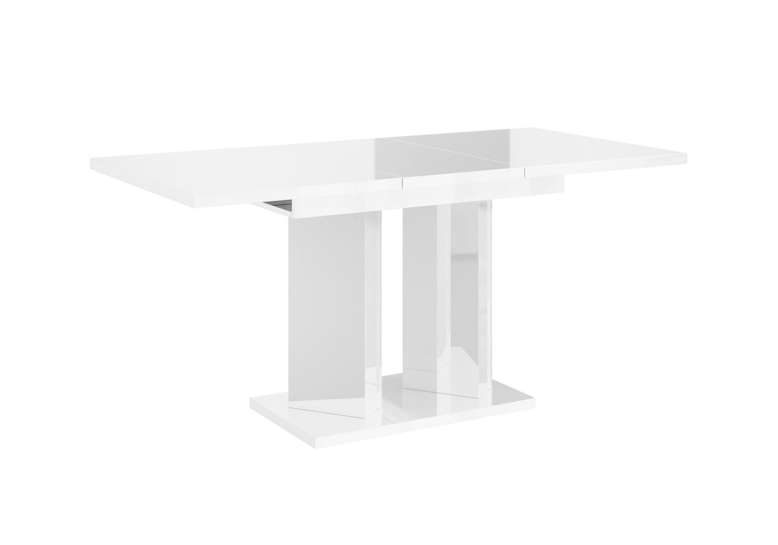 ESSTISCH ausziehbar in Weiß glänzend - Weiß, Holzwerkstoff (80/160/75cm) - Home Collective