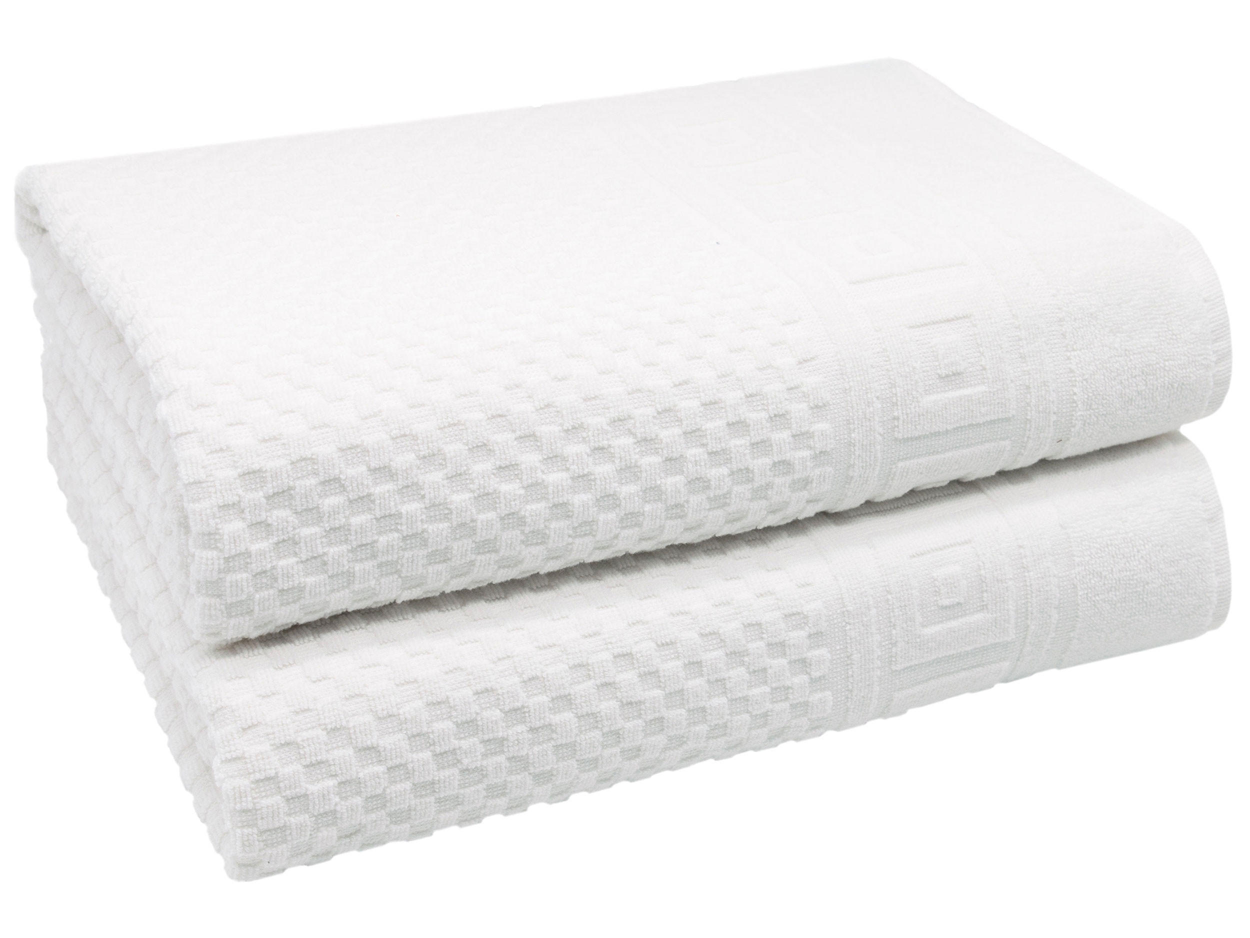 BADETUCH, 2er-Set, 100x150 cm, 100% Baumwolle, Weiß - Weiß, Textil (100/150cm) - Zollner