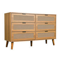 SIDEBOARD mit 6 Schubladen Sideboard aus Holz mit Metallgriffen, Retro-Design, für Schlafzimmer & Büro Walnuss - Braun, Holzwerkstoff (120/76.5/40cm) - Urban Meuble