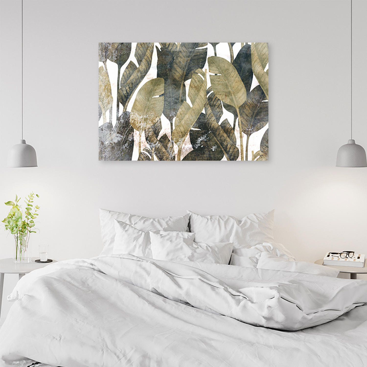LEINWANDBILD Bananenblätter 100x70cm - Grün, Textil (100/70cm) - Feeby