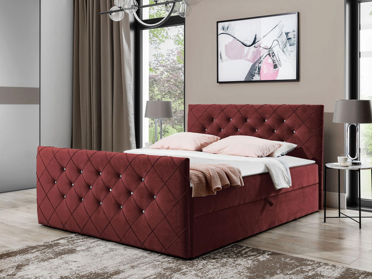 BOXBETT Malaga - Bordeaux, Holz (140/200cm) - MIRJAN24
