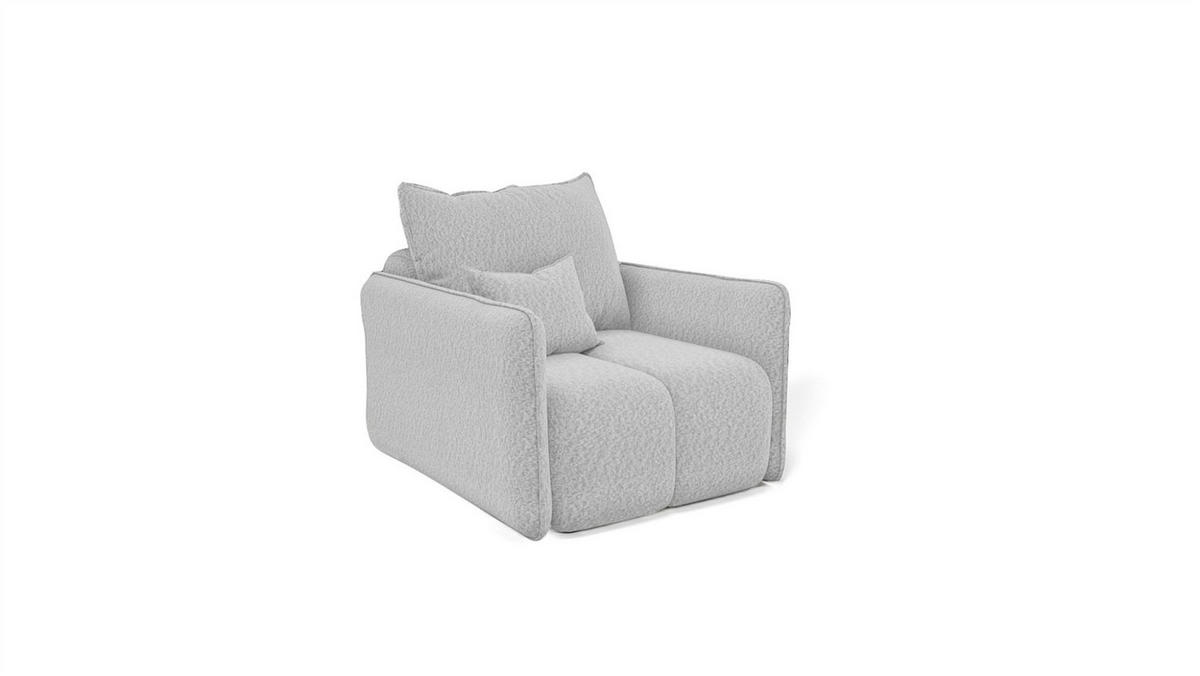 SOFASET Morgano 3-2-1 - Hellgrau, Holzwerkstoff/Textil (216/86/102cm) - Fun Möbel