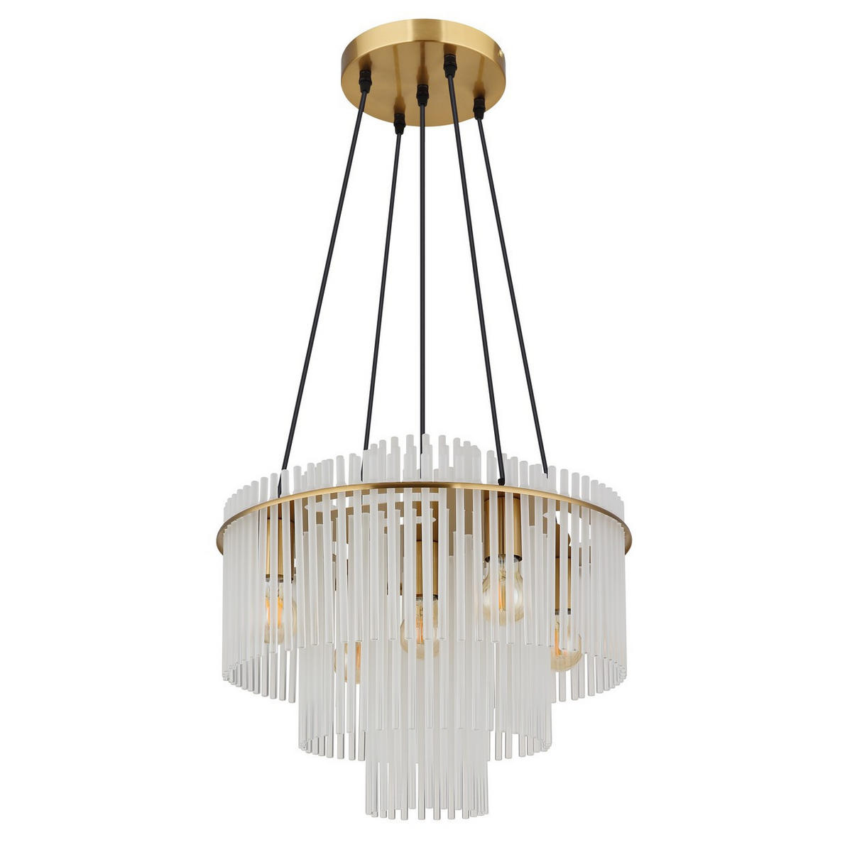 KRONLEUCHTER Gorley Metall Gold - Goldfarben, Glas (50/50/120cm) - Globo Lighting