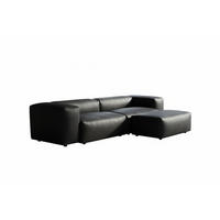 SOFA CELESTE Schwarz Lederfaserstoff - Schwarz, Leder/Kunststoff (302/72/114cm) - KAWOLA