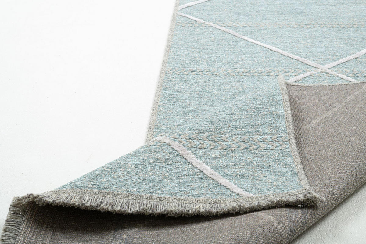 FLACHWEBTEPPICH Braderup 80x200 cm - Hellblau, Textil (80/200cm) - Sansibar SYLT