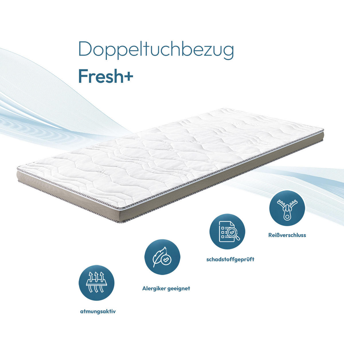 KALTSCHAUMTOPPER 7 cm 80x200 cm H4 – Fester Komfort für jede Matratze - Weiß, Textil (80/200cm) - Lunea