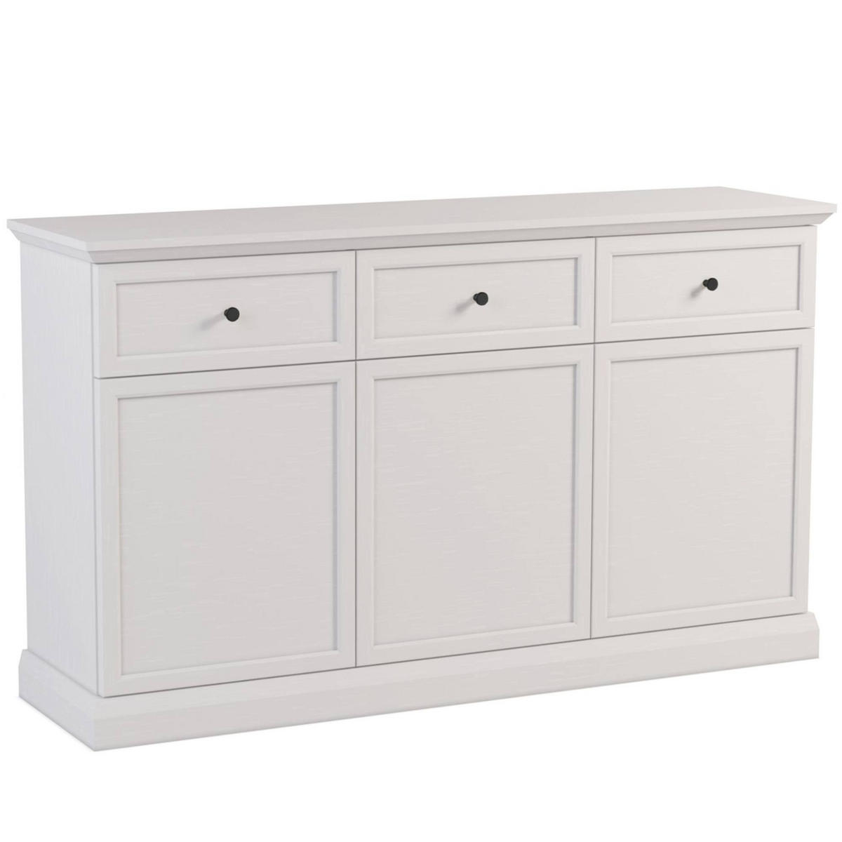 KOMMODE KATRIA 3 Schubladen, Weiß - Weiß, Holzwerkstoff (146/86/40cm) - KONSIMO®