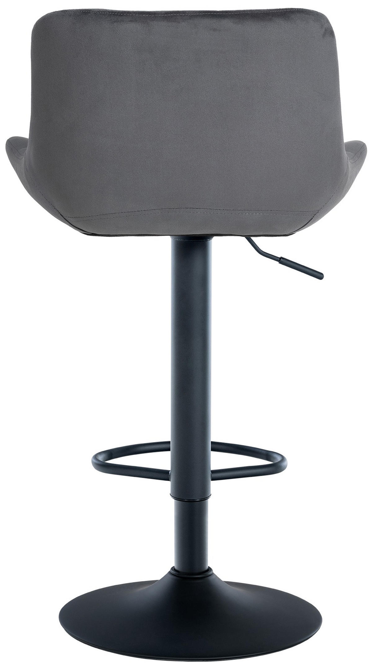 BARHOCKER Tower Samt dunkelgrau - Schwarz/Grau, Textil/Metall (48/105/54cm) - TPFLiving