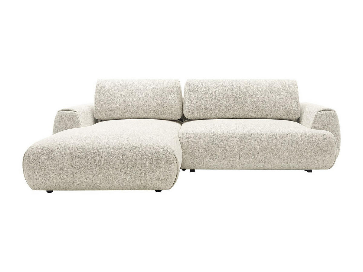 ECKSOFA mit Schlaffunktion - Ecke links - melierter Stoff - Beige - MONELIA - Beige, Textil (270/167cm) - Vente-Unique