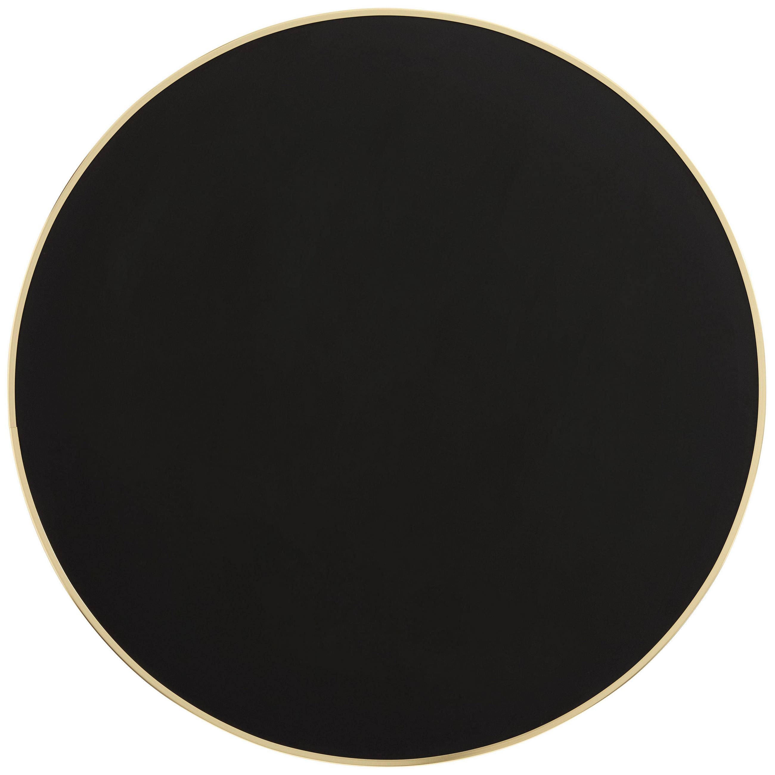 TISCHPLATTE runder 60 cm, Schwarz - Goldfarben/Schwarz, Metall (60/2.5/60cm) - Oviala