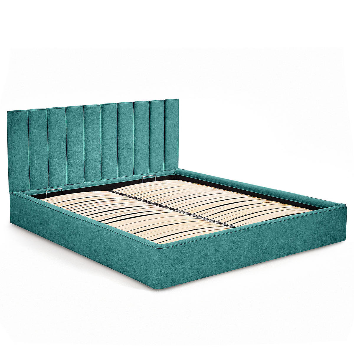 POLSTERBETT - Petrol, Textil (200/200cm) - home24