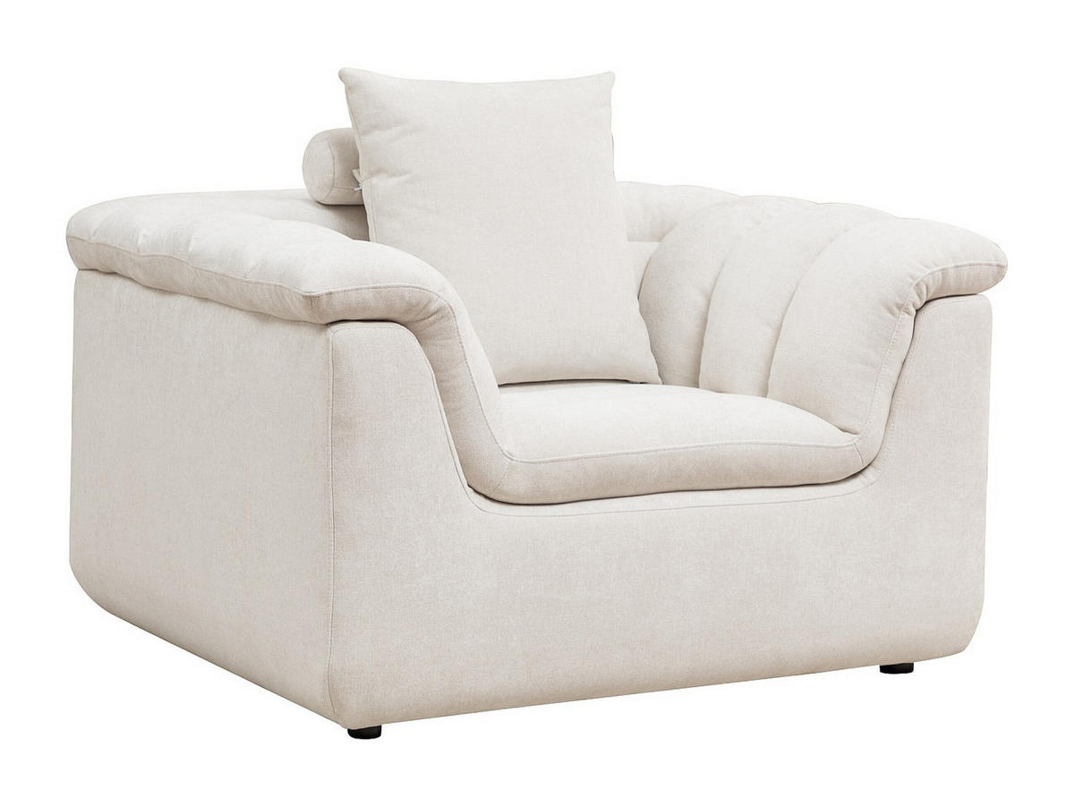 SESSEL mit gerader Rückenlehne - 1 Person - stoff - gebrochenes weiß Cazocha - Weiß, Kunststoff/Textil (115/68/101cm) - Vente-Unique