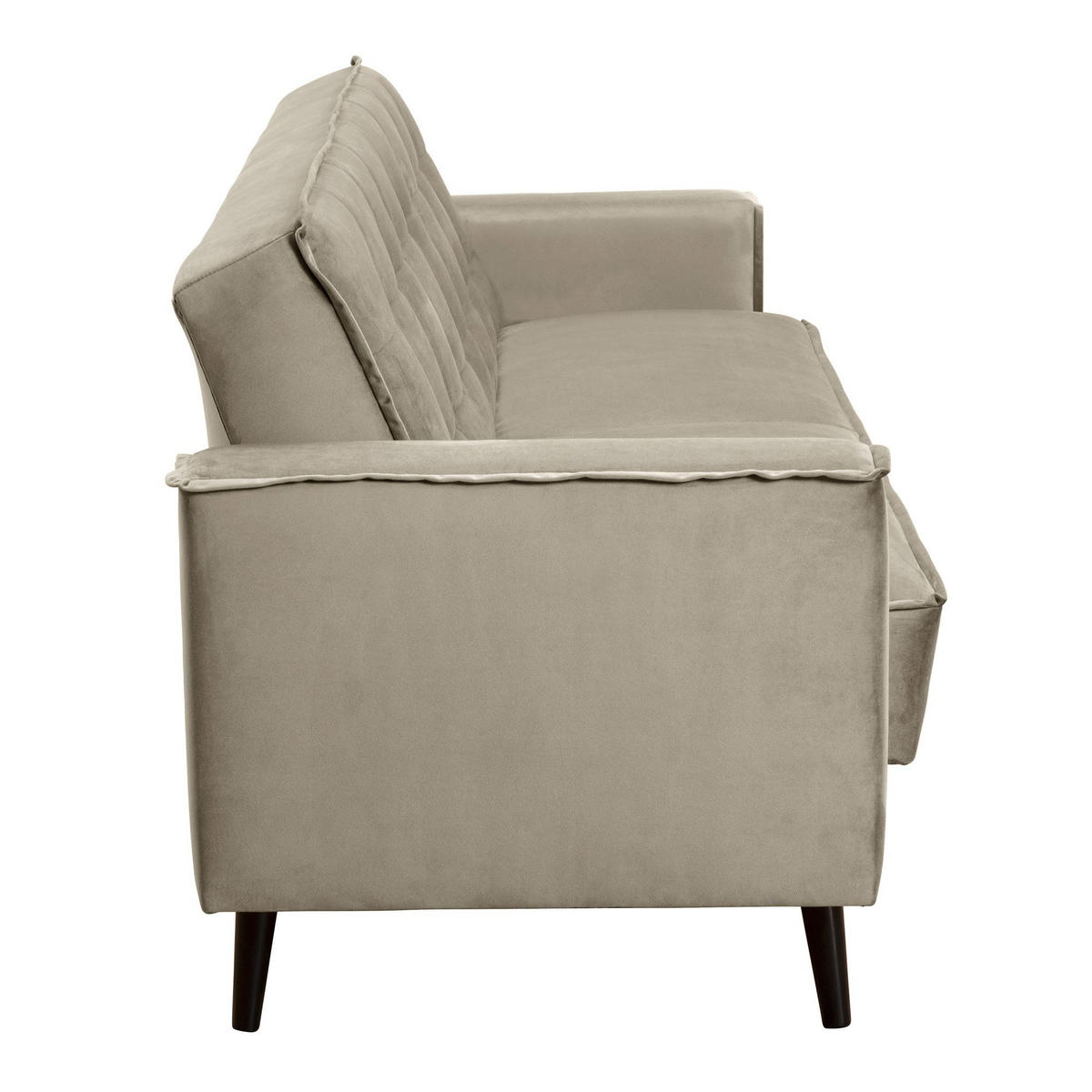 SOFA 3-Sitzer mit Bettfunktion Kaycee Samtvelours sahara - Sahara, Kunststoff (78/84/240cm) - 58aufmkessel