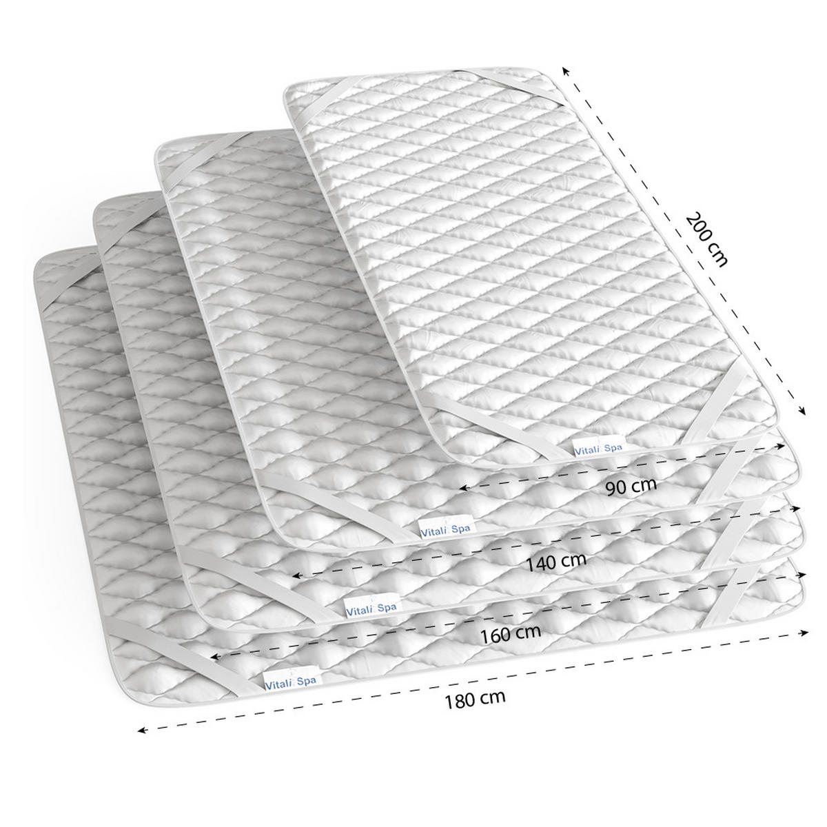 MATRATZENSCHONER Weiß 140 x 200 cm Waschbar bis 60°C trocknergeeignet - Weiß, Textil - VitaliSpa