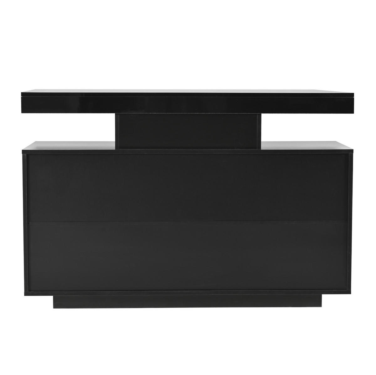 SIDEBOARD z dřevotřísky, 120/40/80 cm černý, vysoký lesk s LED osvětlením - černá, kompozitní dřevo (120/80/40cm) - BEAOK