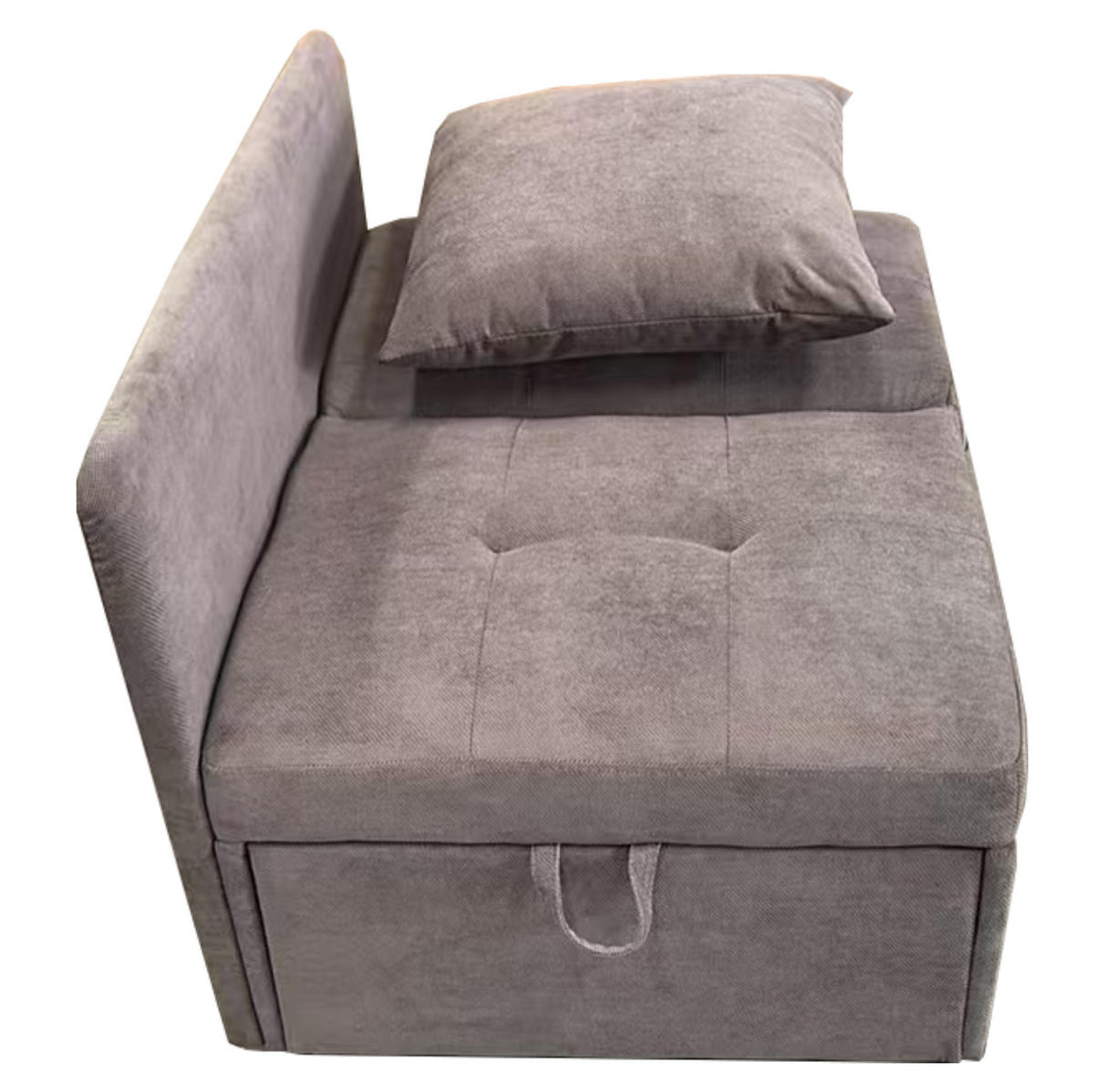 SCHLAFSOFA aus Leinenstoff 177x68x65 cm Grau 3-in-1 mit 5-fach verstellbarer Rückenlehne - Grau, Textil (177/65/68cm) - Modfu