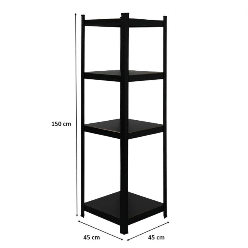 SCHWERLASTREGAL Ragnar All Black Series 150x45x45 cm Fachlast 100 kg Matt Schwarz - Schwarz, Metall (45/150/45cm) - PROREGAL