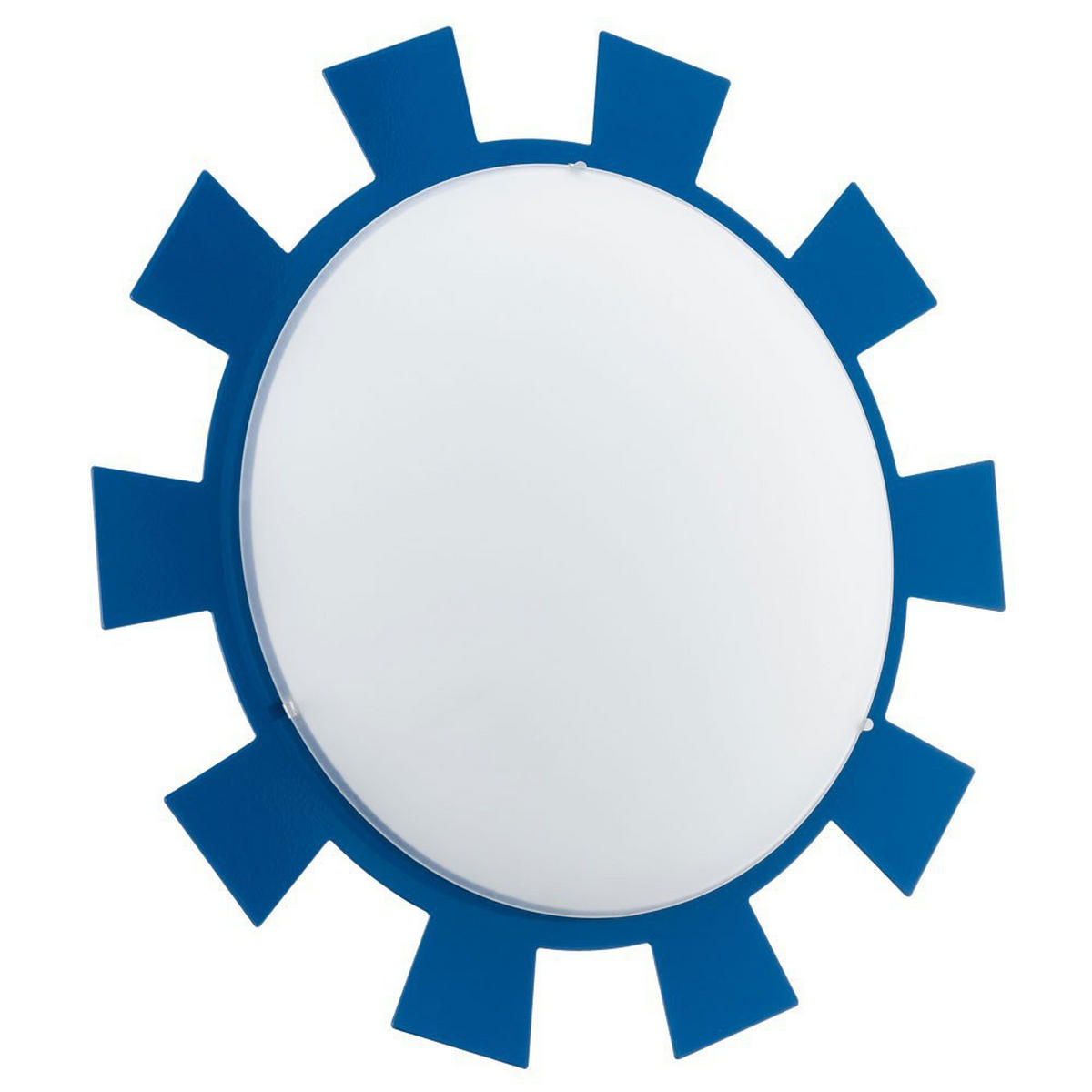 LED KINDERDECKENLEUCHTE Stahl Blau - Blau, Glas (35/35/8cm)