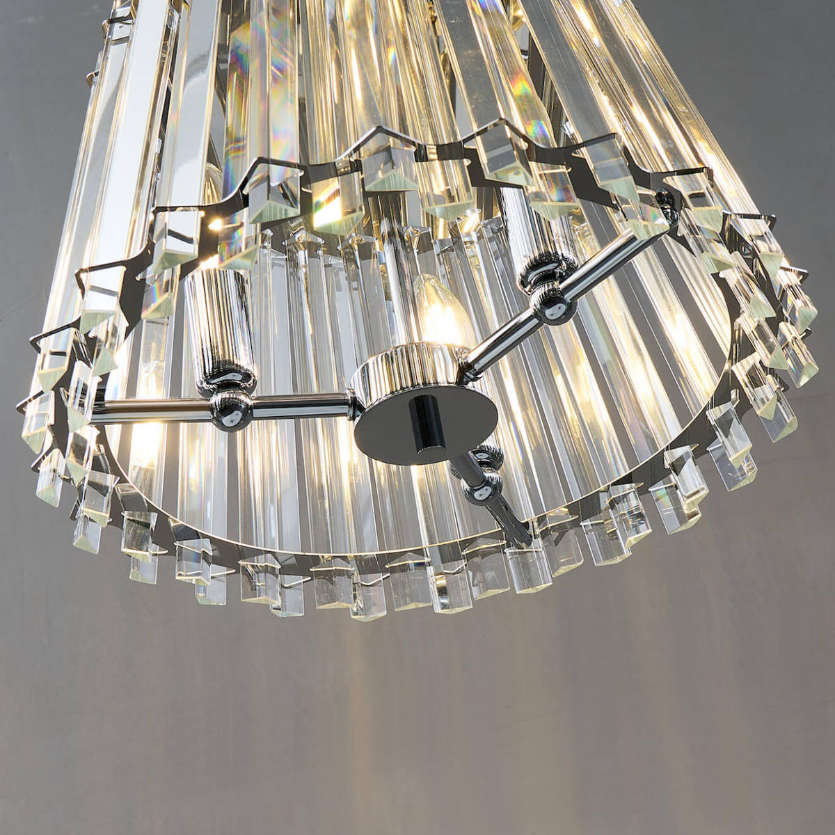 HÄNGELEUCHTE Oristano, Transparent und verchromt, 25cm - Transparent, Glas (25/38/25cm) - KOSILUM