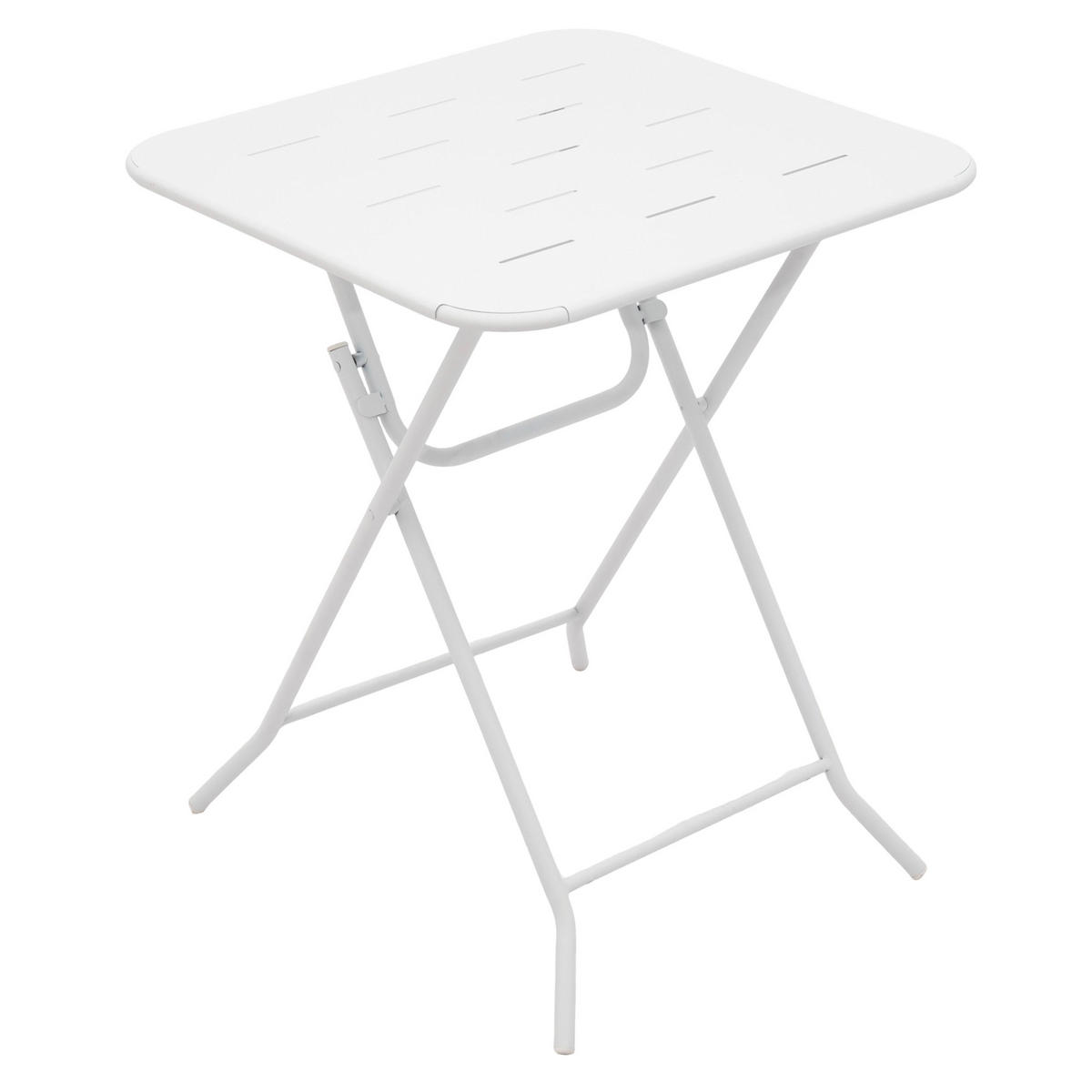GARTENSET aus Stahl 60x60x73 cm Weiß klappbar, 3-teilig und wetterbeständig - Weiß, Metall - Modfu