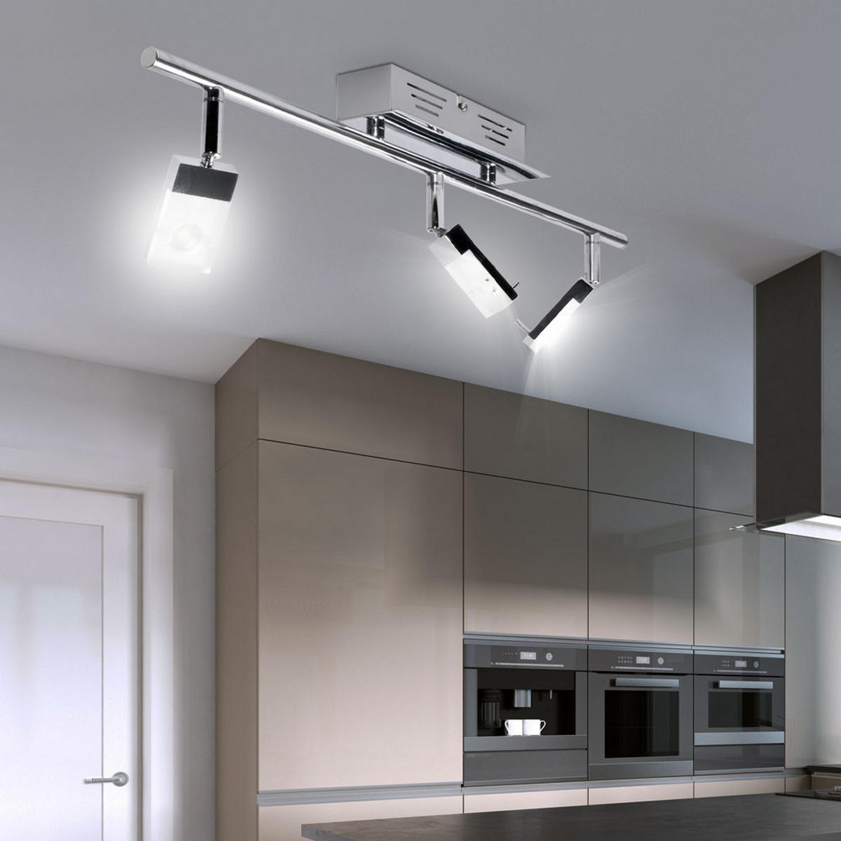 LED DECKENLEUCHTE Metall Silber - Silberfarben, Metall (60/17/17cm)