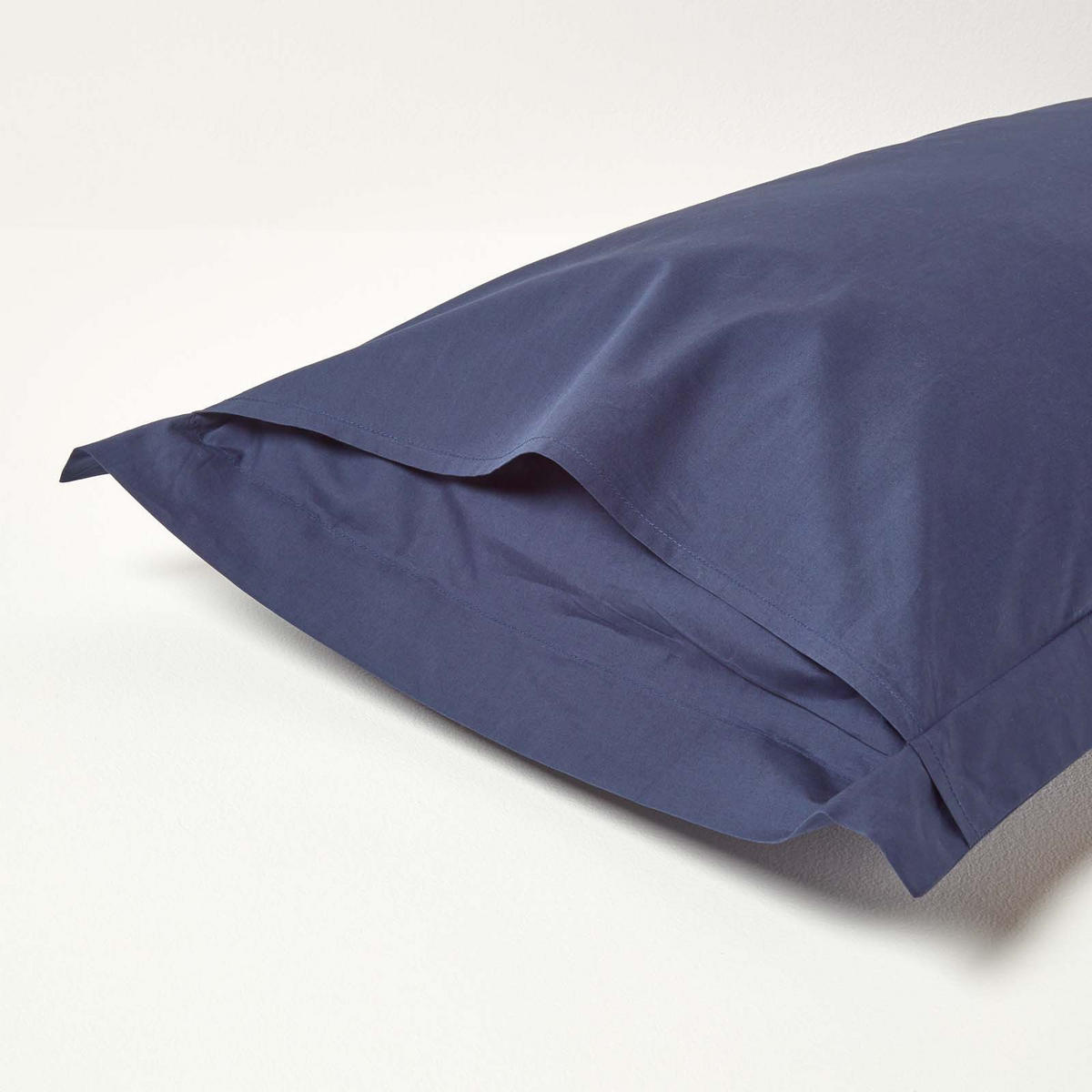 KISSENBEZUG Perkal mit Stehsaum, Fadendichte 200 - Dunkelblau, Textil (50/90cm) - Homescapes