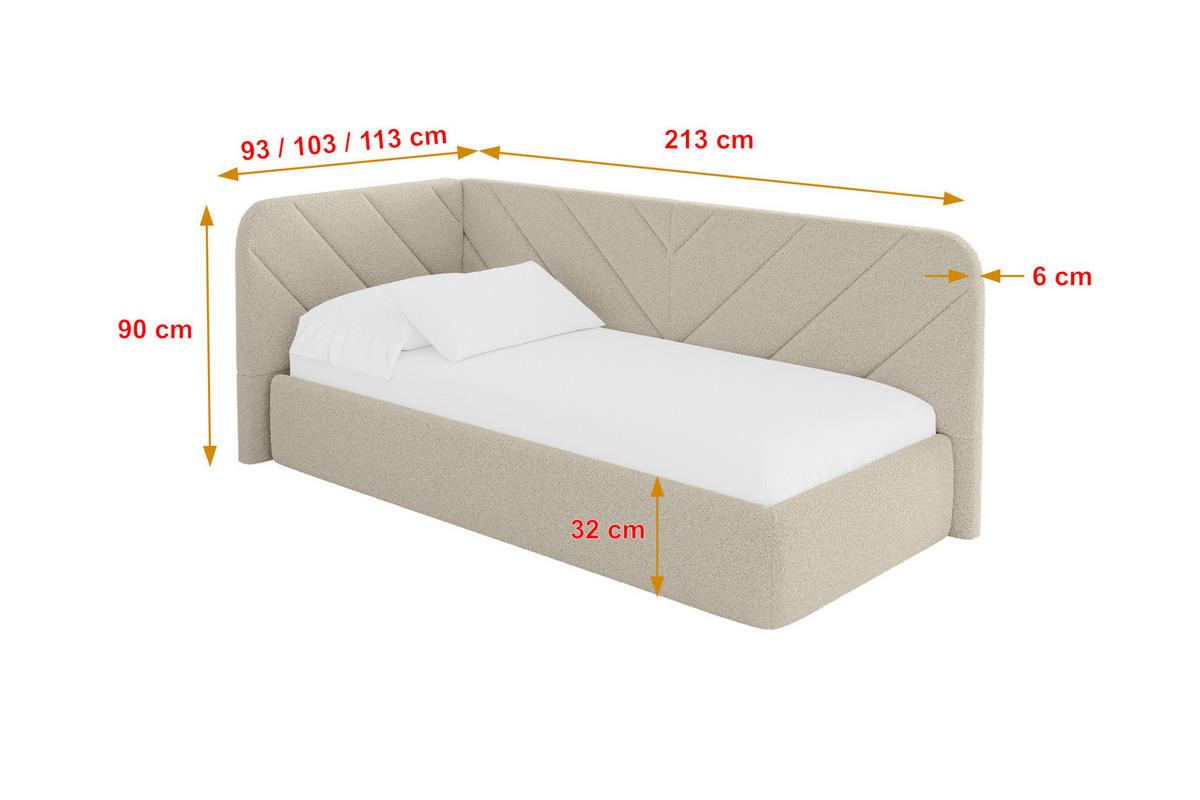 EINZELLBETT Jugendbett mit Bettkasten und Matratze H3/H4, Rechts - FIKY 80x200 Dunkelbeige - Taupe/Cappuccino, Holzwerkstoff/Textil (80/200cm) - ALTDECOR