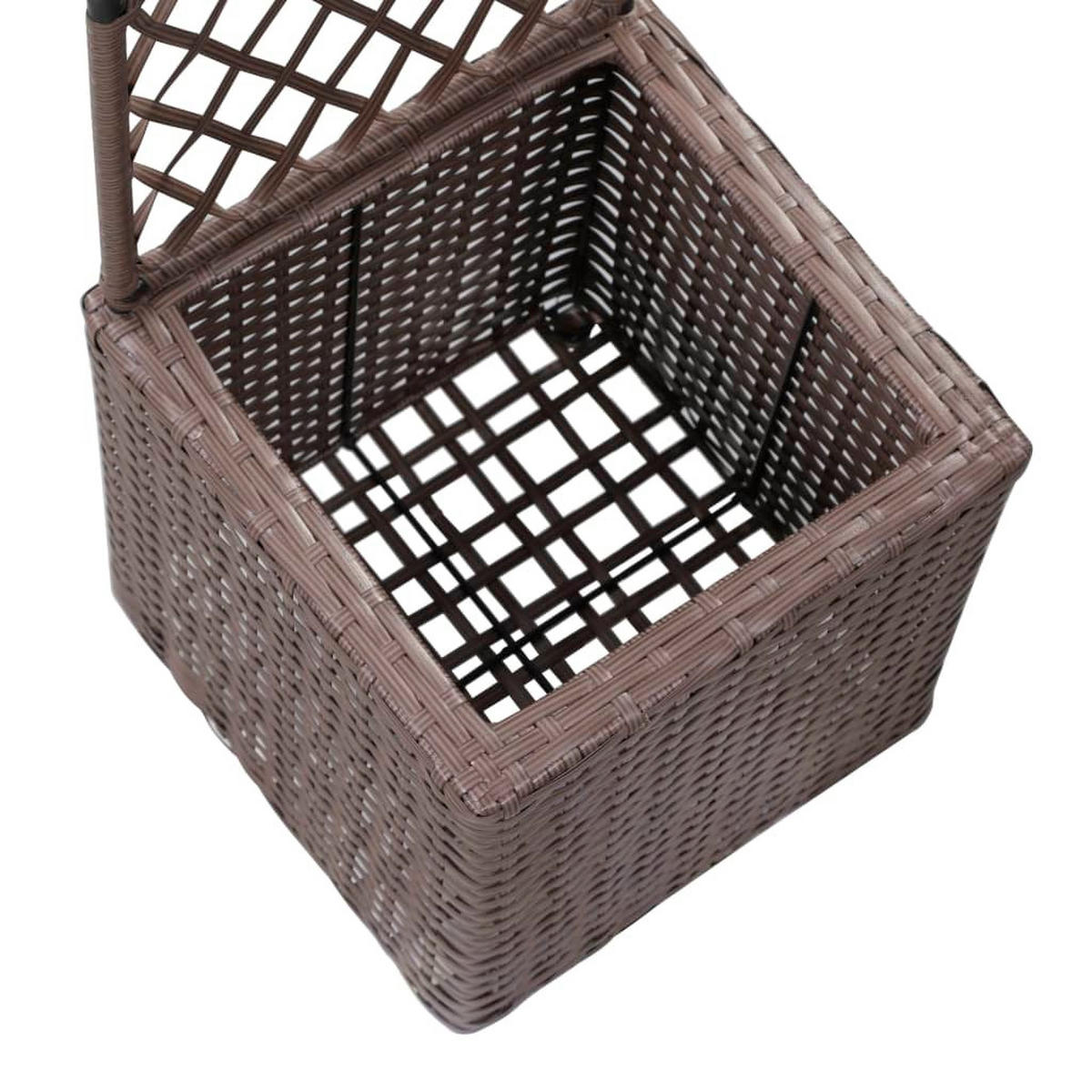RANKKASTEN Pflanzgefäß ELOT aus Rattan Braun | 1 Topf | 30x30x107cm - Braun, Kunststoff (30/107/30cm) - DELUKE