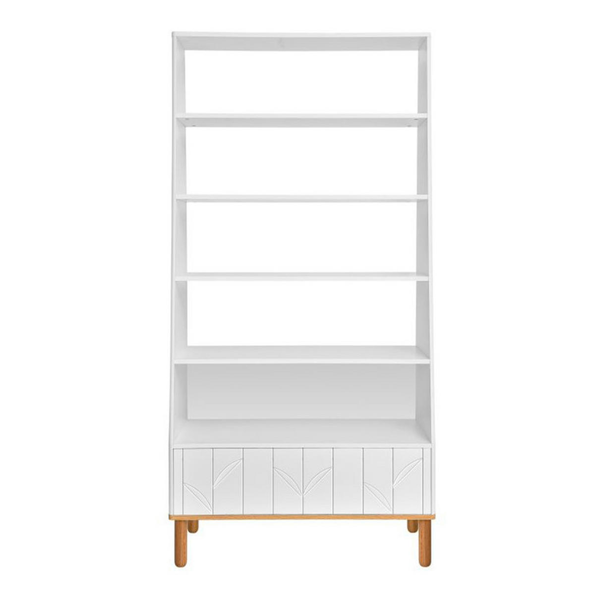 KNIHOVNA Bílá a dřevo - bílá, kompozitní dřevo (90/183/40cm) - Petits-meubles