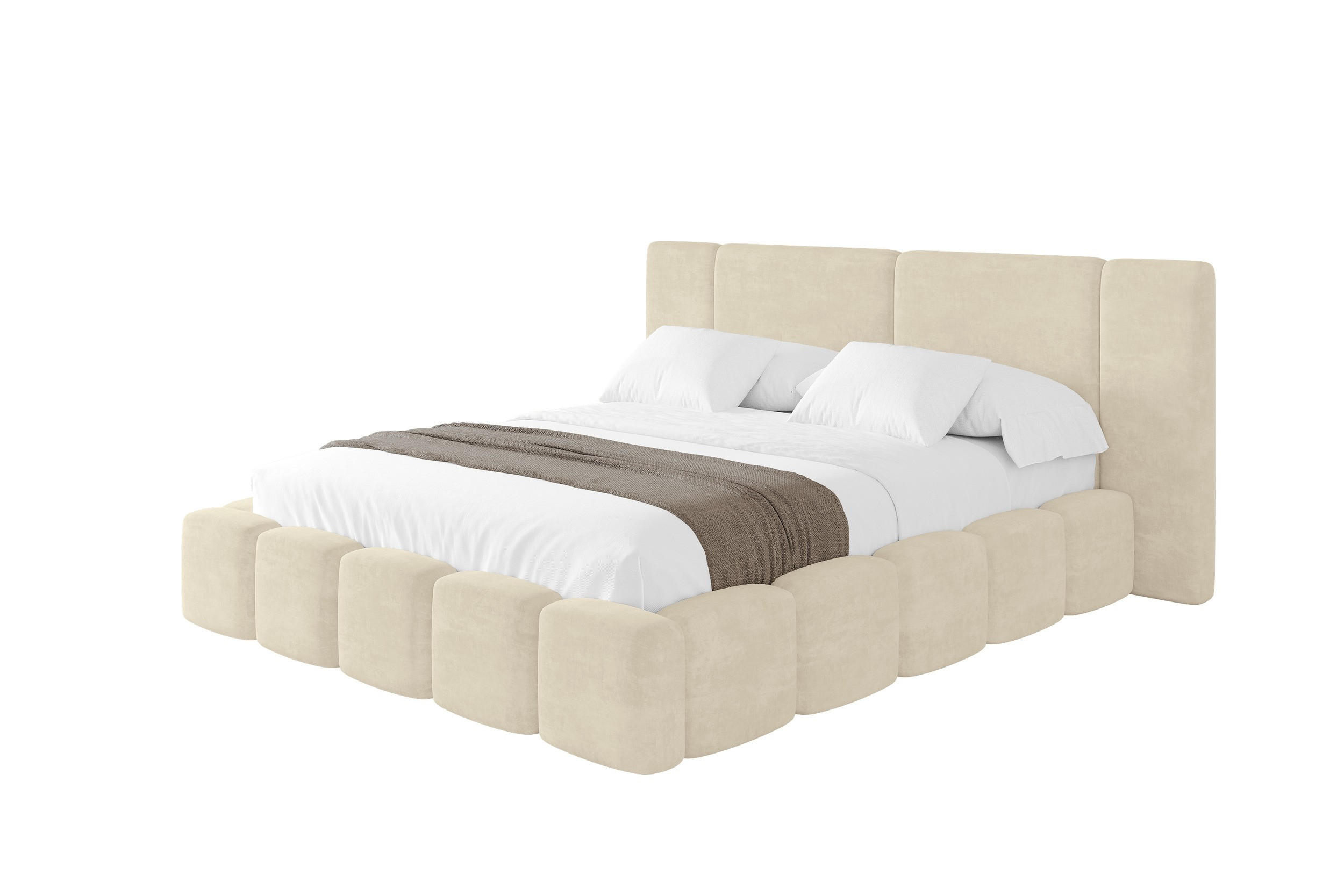 POLSTERBETT mit Bettkasten und Lattenrost, Boxbett ohne Matratze - NILO 180x200 Beige - Beige, Holzwerkstoff/Textil (180/200cm) - ALTDECOR