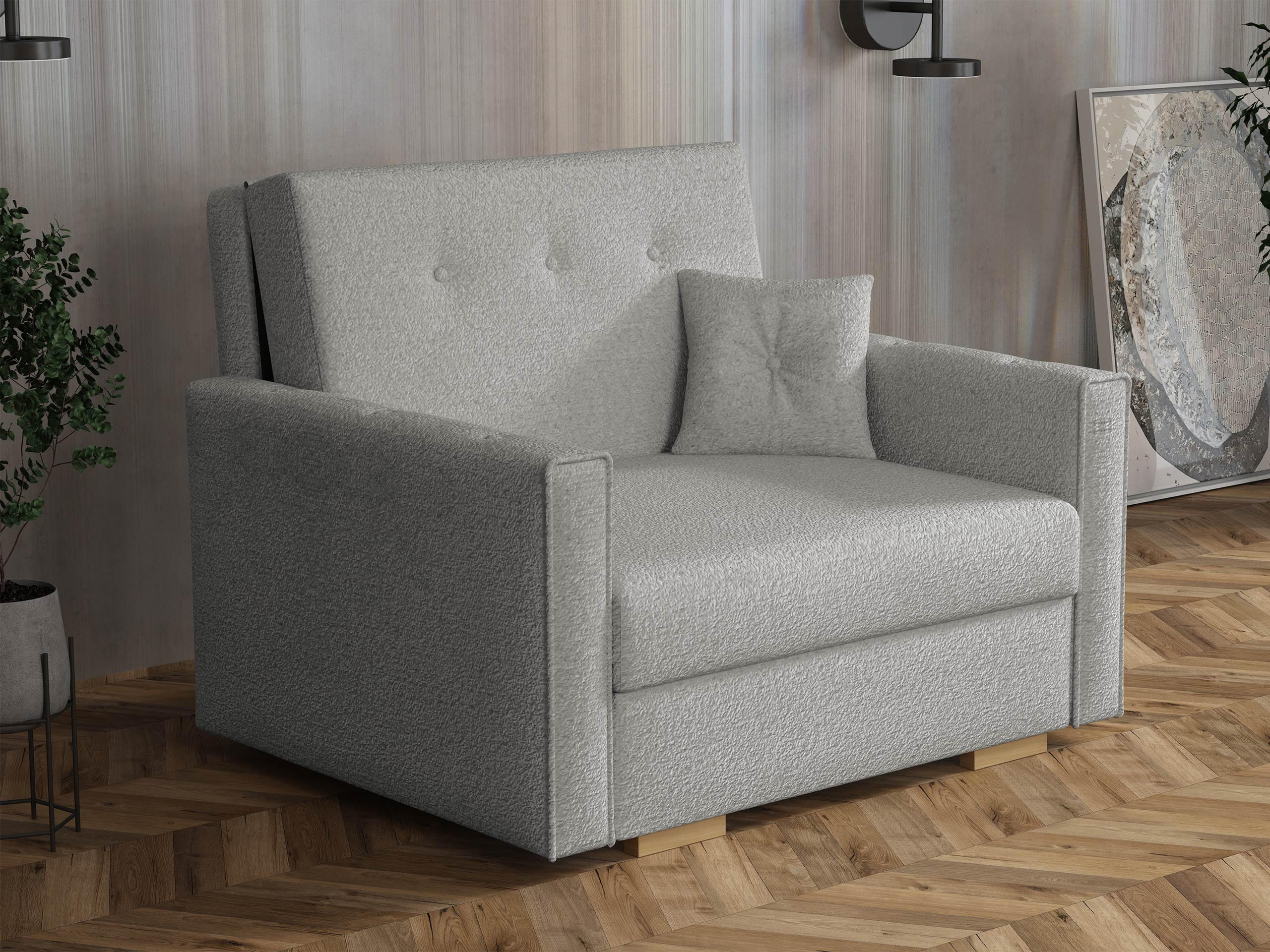SCHLAFSOFA Viva Sonic I - Schwarz/Grau, Holz/Textil (103/85/100cm) - MIRJAN24