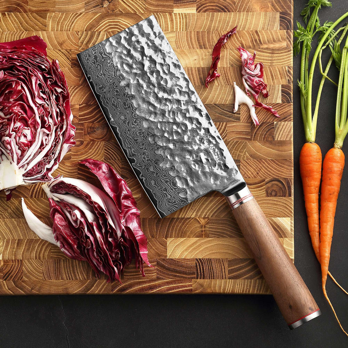 KOCHMESSER 17,5 cm - Nussbaumfarben, Holz/Metall (33cm) - Wakoli