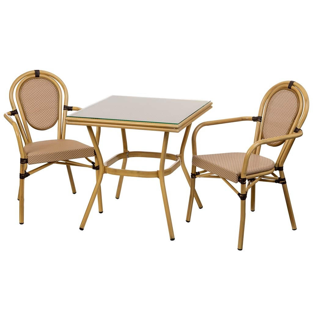 BALKONSET, braun, 70x72x55cm, 3-tlg. - Braun, Metall - Wanderlust