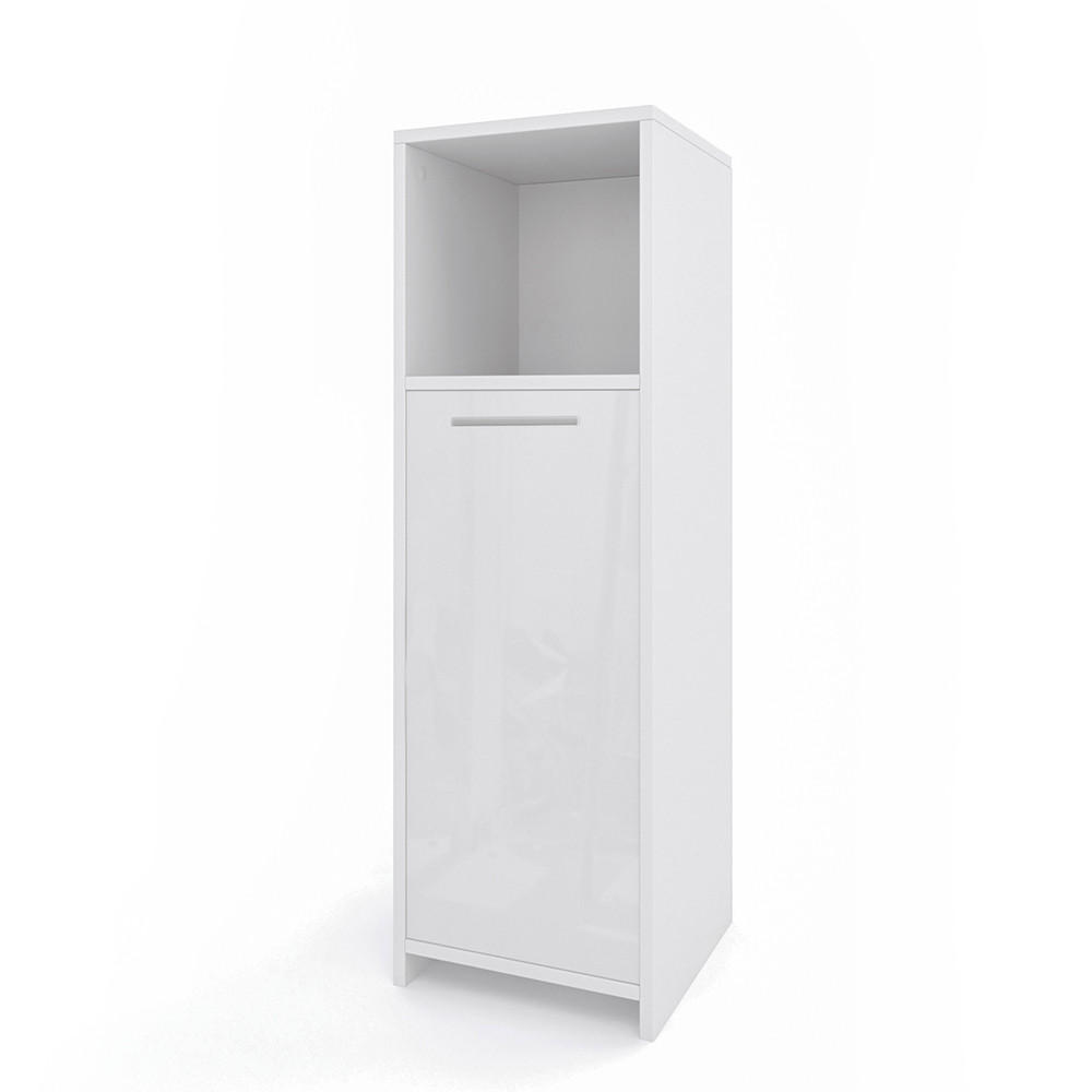 MIDISCHRANK Kiko Weiß Hochglanz 30 x 95 cm - Weiß Hochglanz, Holzwerkstoff (30/95/30cm) - Vicco