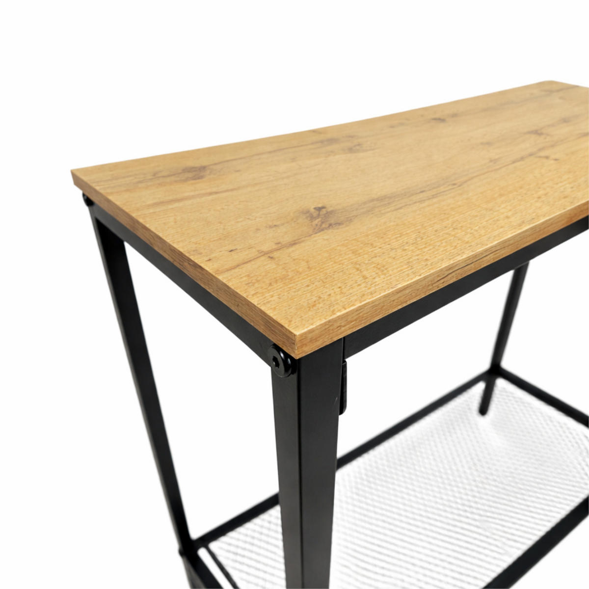 KONSOLENTISCH Holzoptik Metall Eichefarben Schwarz mit Ablage 60x30x60 cm - Eichefarben/Schwarz, Holzwerkstoff/Metall (30/60/60cm) - Begryf