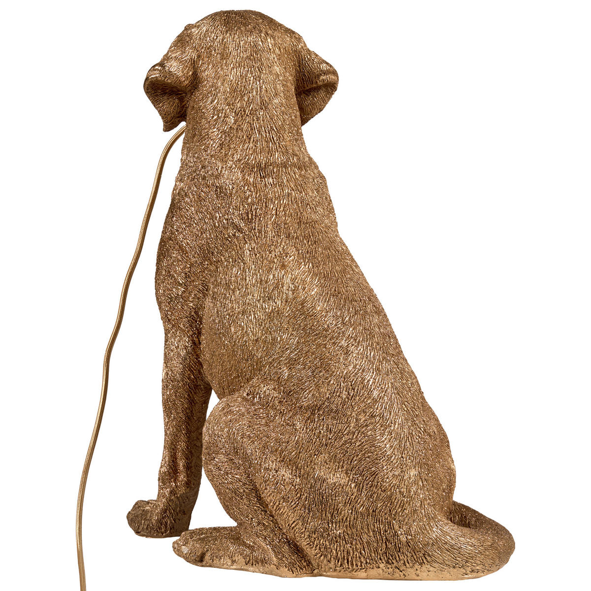 TISCHLAMPE Hund Gold Marley - Messingfarben/Goldfarben, Kunststoff (34/26/49cm) - Beliani