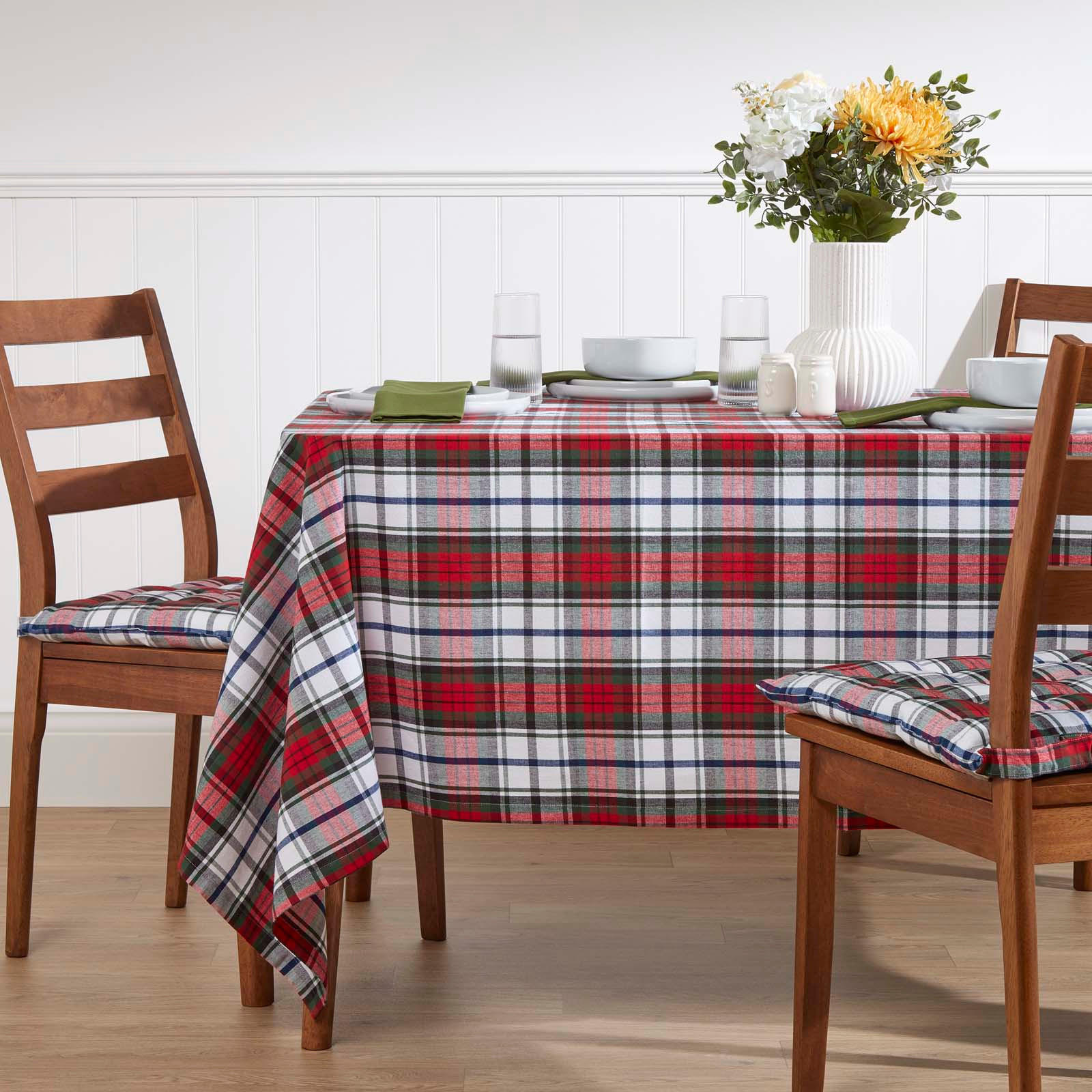 TISCHDECKE Macduff rot kariert, 137/228 cm, 100% Baumwolle - Multicolor, Textil (137/228cm) - Homescapes